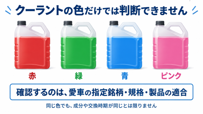 赤・緑・青・ピンクの比較画像