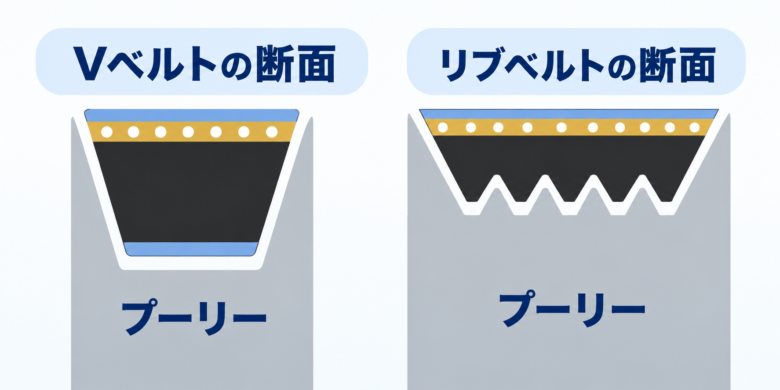 Vベルトとリブベルトの比較