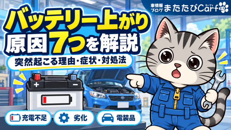 車のバッテリー上がりの原因7つ｜突然起こる理由・症状・対処法を解説