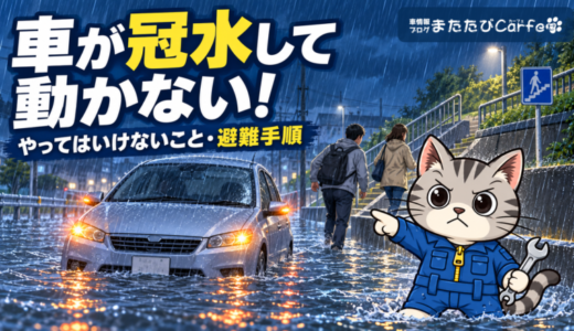 車が冠水して動かなくなったら？やってはいけないことと避難手順