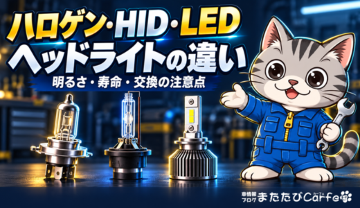 ヘッドライトのハロゲン・HID・LEDの違いは？明るさ・寿命・交換の注意点を比較