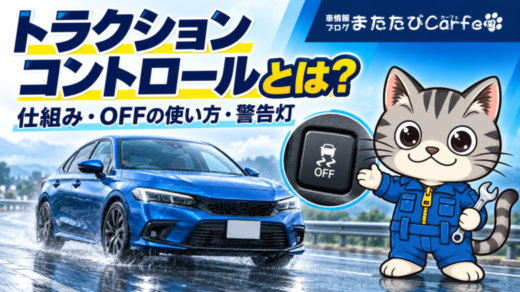 トラクションコントロールの仕組みとOFFの使い方、警告灯を解説するイメージ画像
